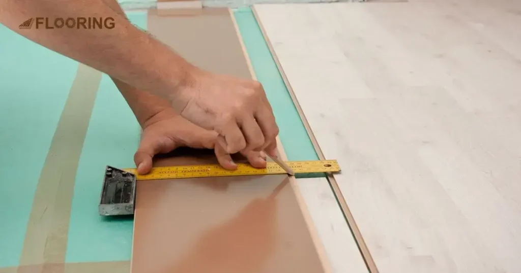 Draw A Cut Line For Repairing Laminate Flooring