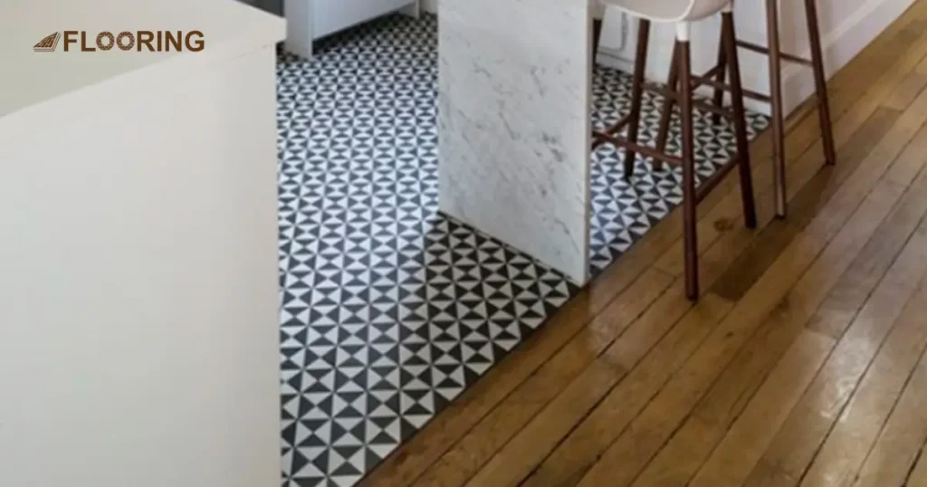 Adding Wood to a Black and White Tile Design