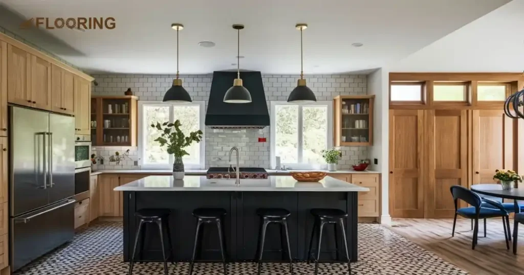 Black and White Tile to Laminate Light-Filled Transition