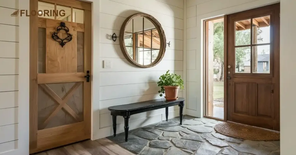 Farmhouse Entryway Stone Tile to Laminate