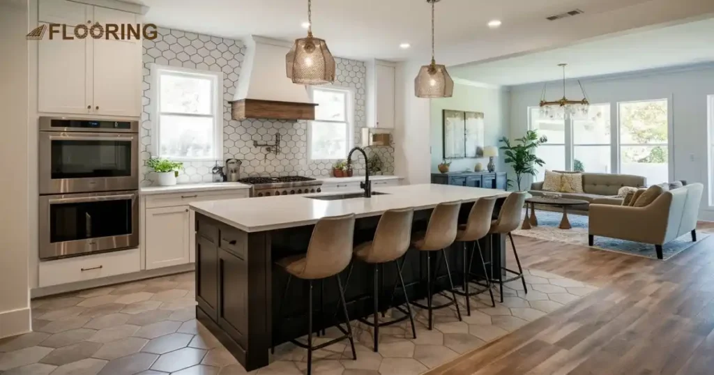 Kitchen to Living Room Flooring Transition