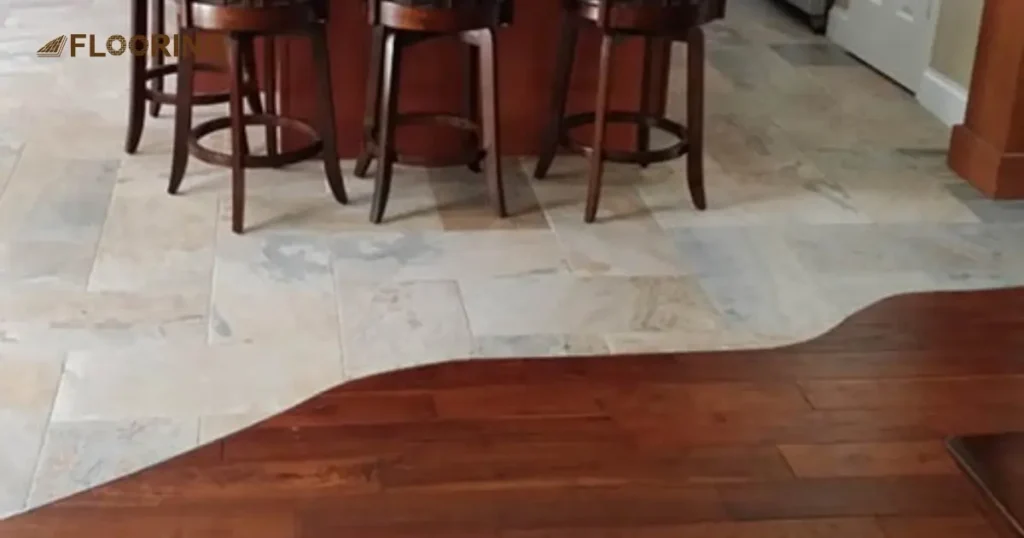 The Curved Transition - Kitchen Tile to Wood Floor Transition Ideas