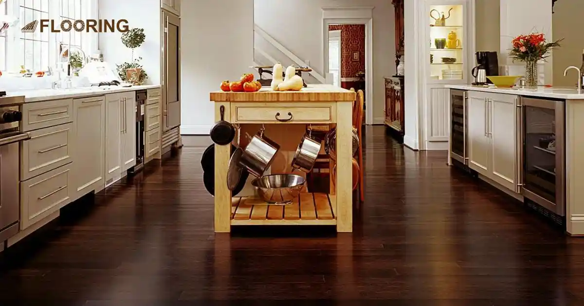 Dark Wood Floor Kitchen