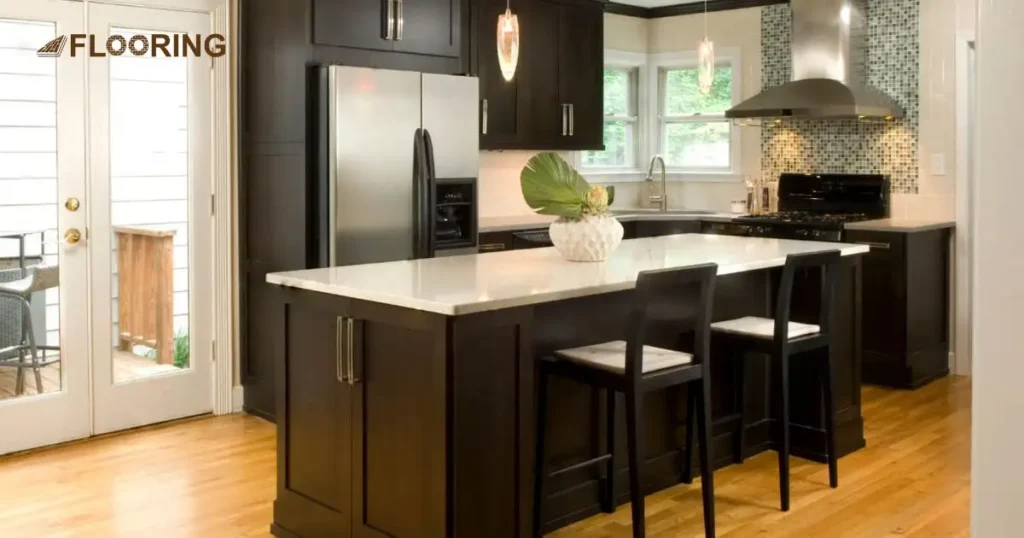 Incorporating Light Wood Floors and Dark Cabinets in a Small Space